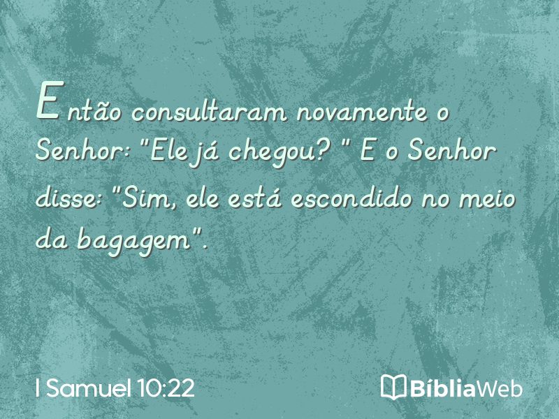 I Samuel 10:22 em imagem para compartilhar