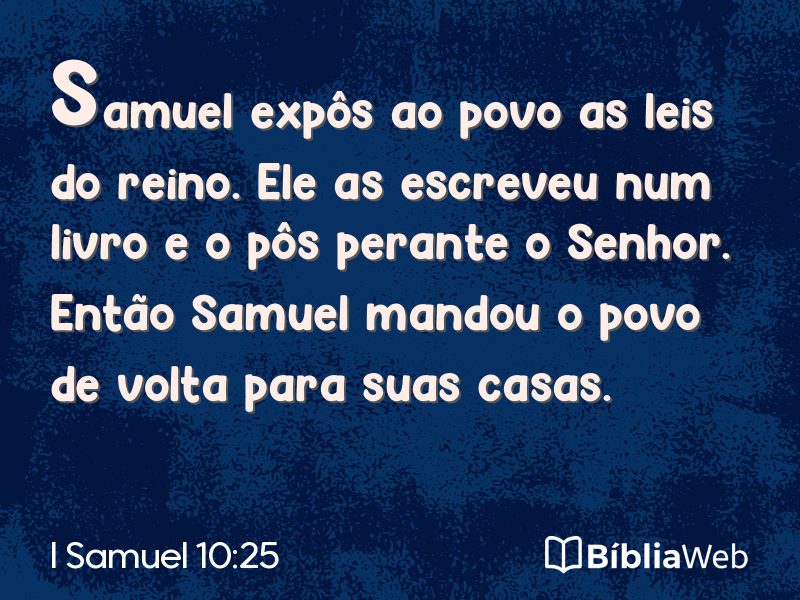I Samuel 10:25 em imagem para compartilhar