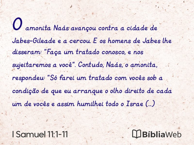 I Samuel 11:1-11 em imagem para compartilhar