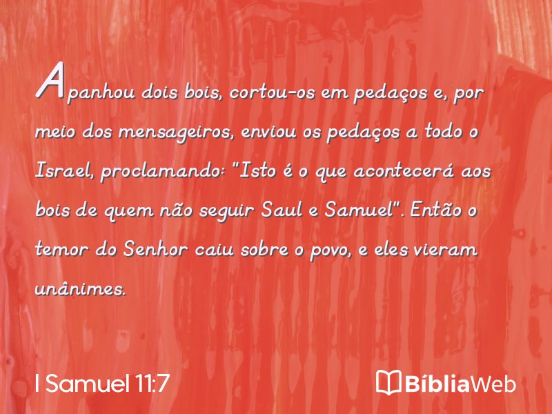 I Samuel 11:7 em imagem para compartilhar