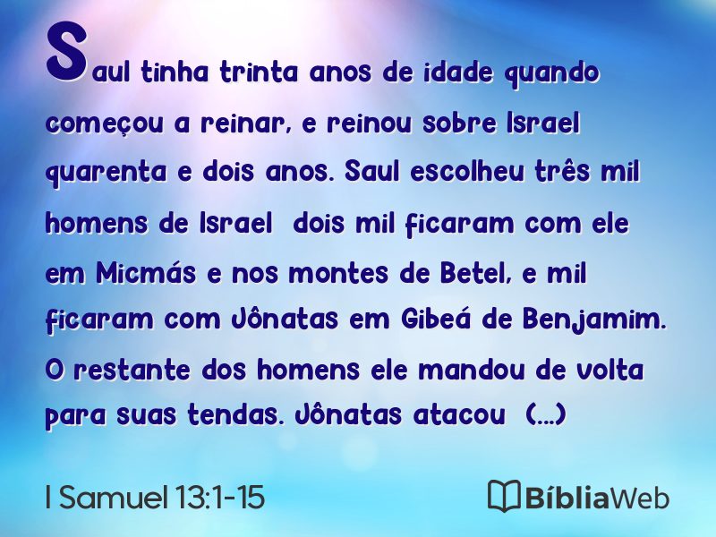 I Samuel 13:1-15 em imagem para compartilhar
