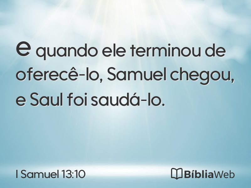 I Samuel 13:10 em imagem para compartilhar