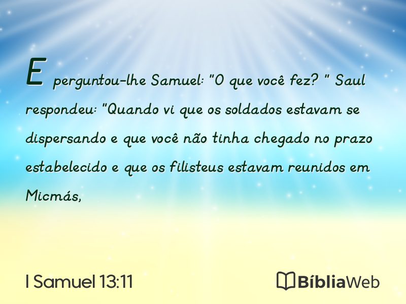 I Samuel 13:11 em imagem para compartilhar