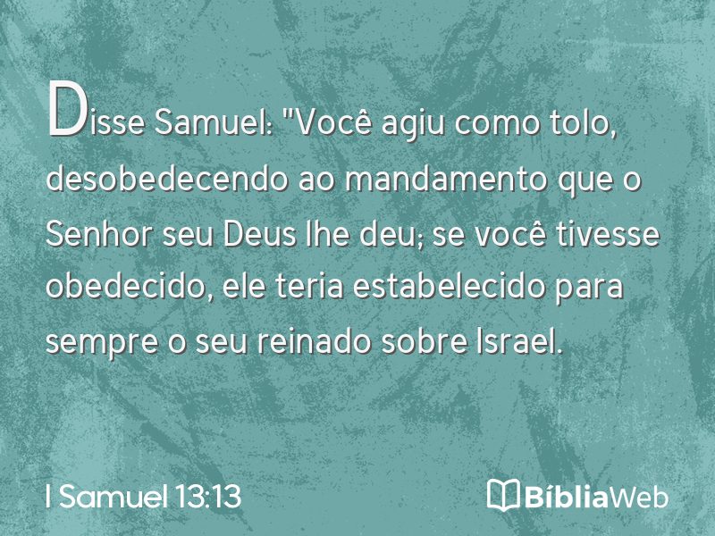 I Samuel 13:13 em imagem para compartilhar
