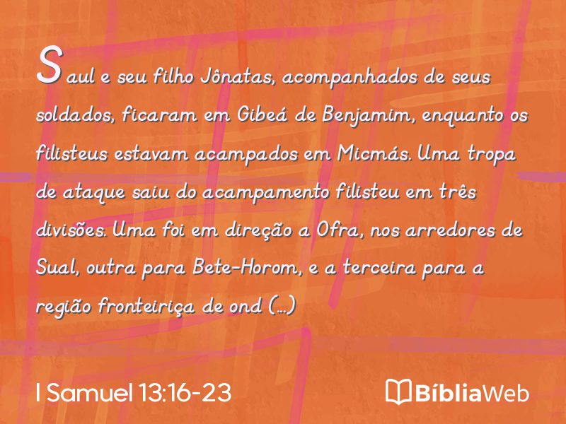 I Samuel 13:16-23 em imagem para compartilhar
