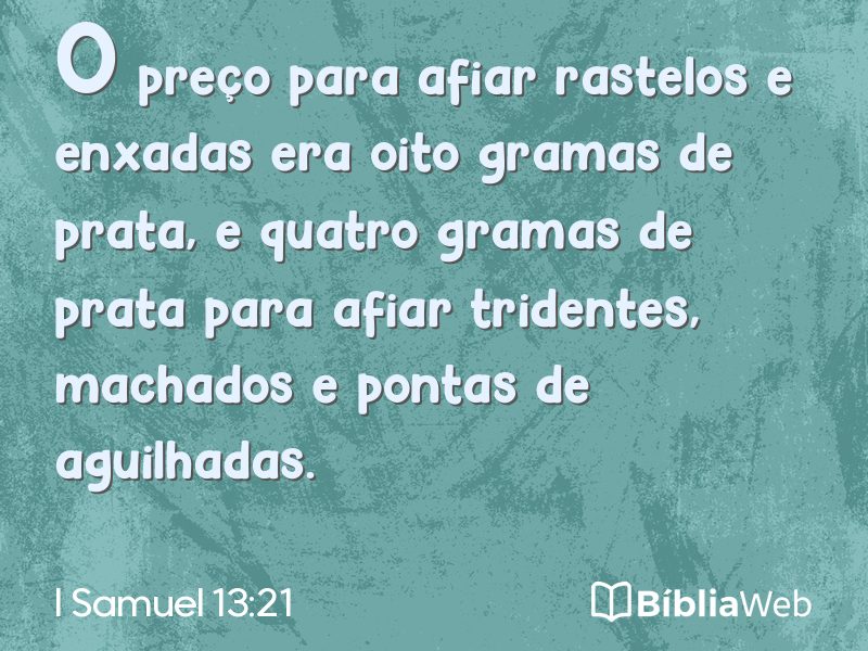 I Samuel 13:21 em imagem para compartilhar