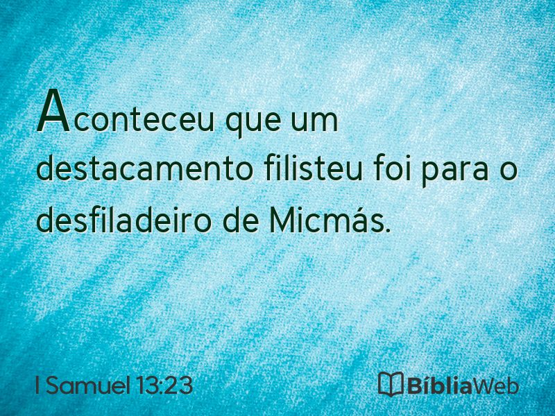 I Samuel 13:23 em imagem para compartilhar