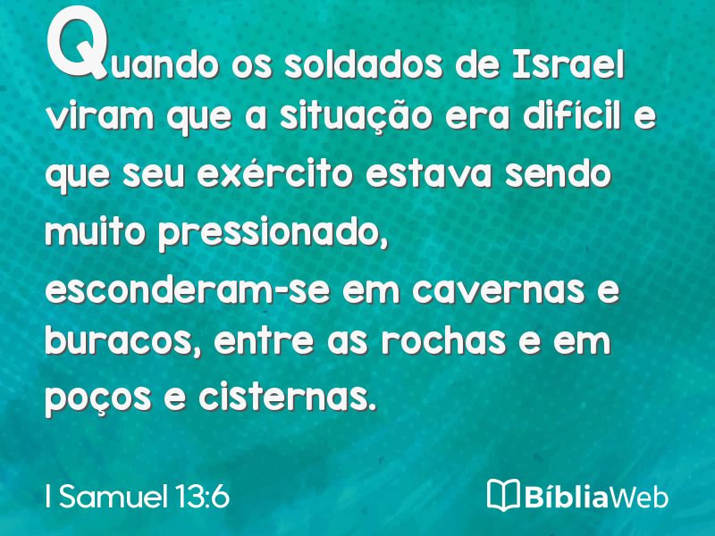 I Samuel 13:6 em imagem para compartilhar