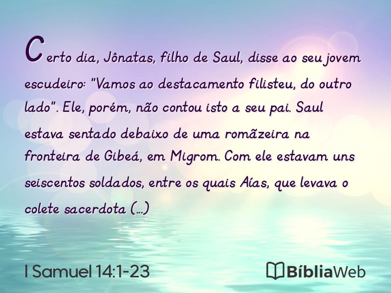 I Samuel 14:1-23 em imagem para compartilhar