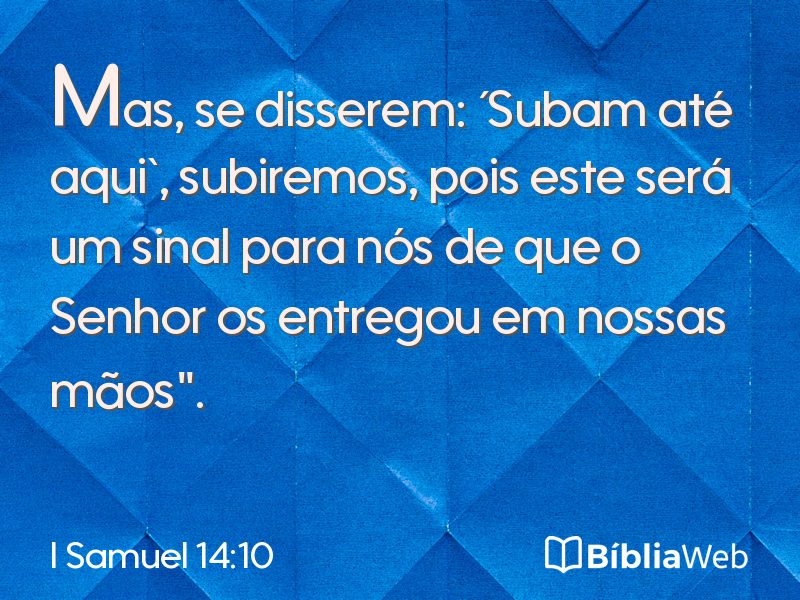 I Samuel 14:10 em imagem para compartilhar