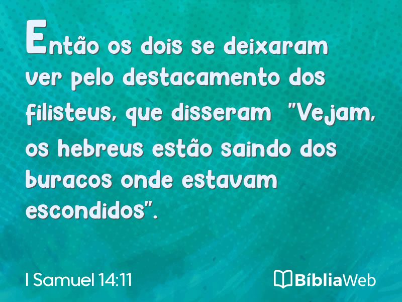 I Samuel 14:11 em imagem para compartilhar