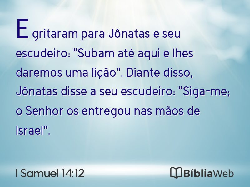 I Samuel 14:12 em imagem para compartilhar
