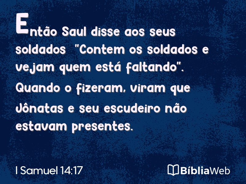 I Samuel 14:17 em imagem para compartilhar