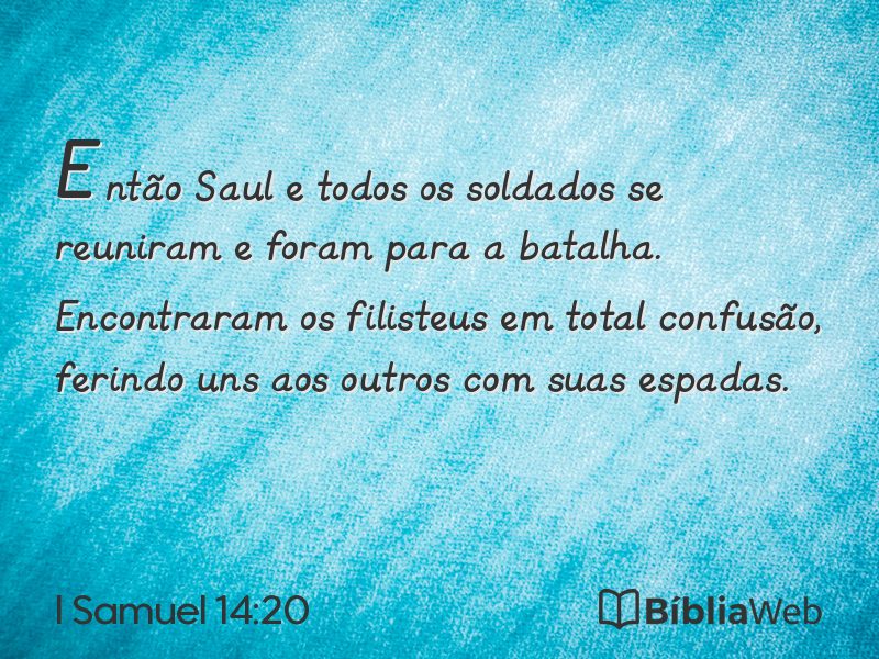 I Samuel 14:20 em imagem para compartilhar