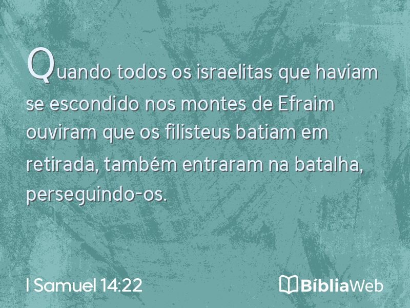 I Samuel 14:22 em imagem para compartilhar