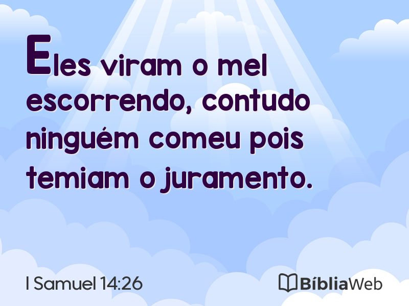 I Samuel 14:26 em imagem para compartilhar