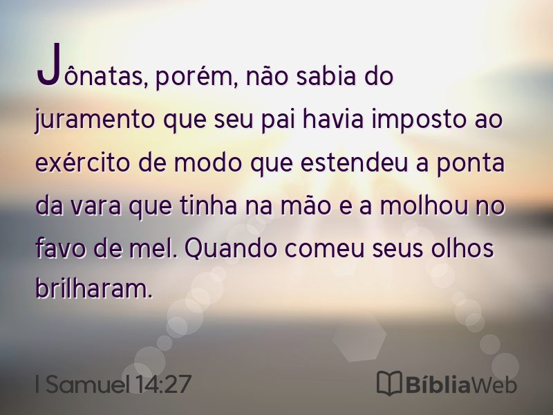 I Samuel 14:27 em imagem para compartilhar