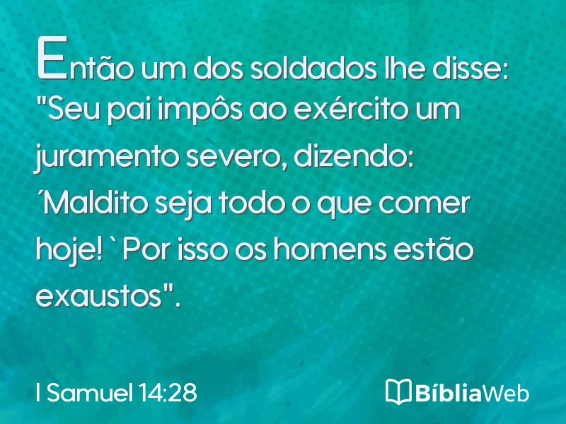 I Samuel 14:28 em imagem para compartilhar
