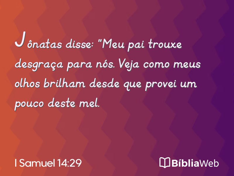I Samuel 14:29 em imagem para compartilhar