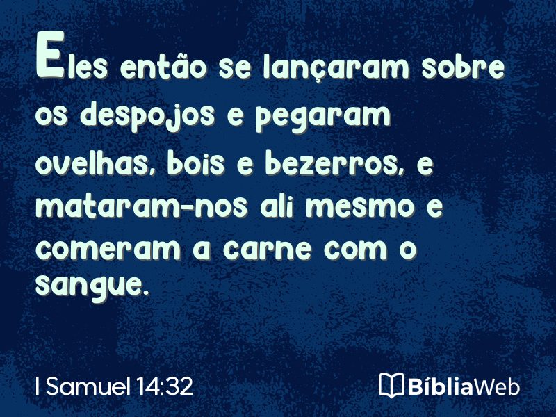 I Samuel 14:32 em imagem para compartilhar