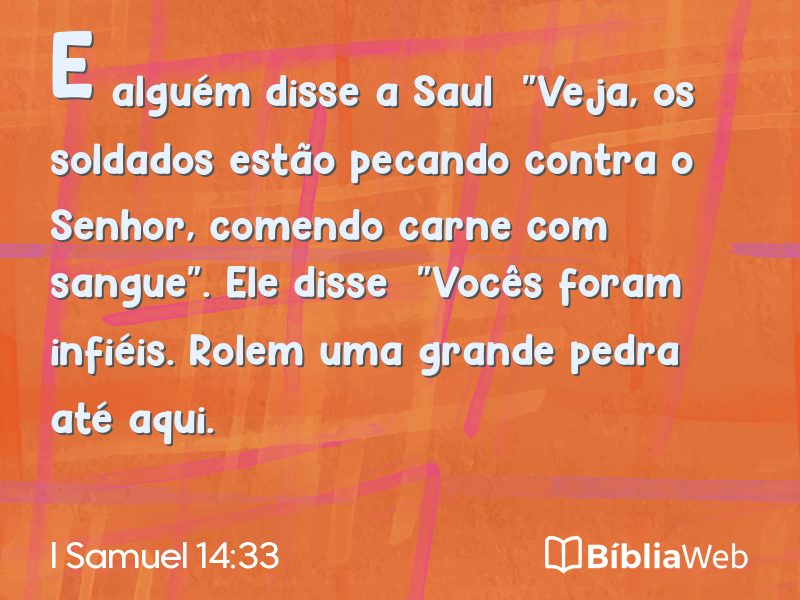 I Samuel 14:33 em imagem para compartilhar