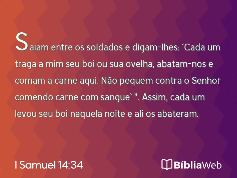 I Samuel 14:34 em imagem para compartilhar