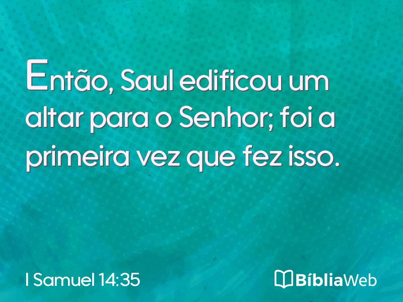 I Samuel 14:35 em imagem para compartilhar