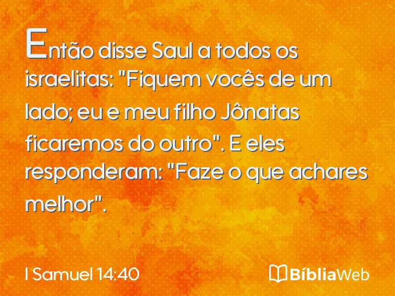 I Samuel 14:40 em imagem para compartilhar
