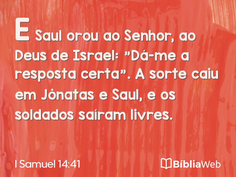 I Samuel 14:41 em imagem para compartilhar