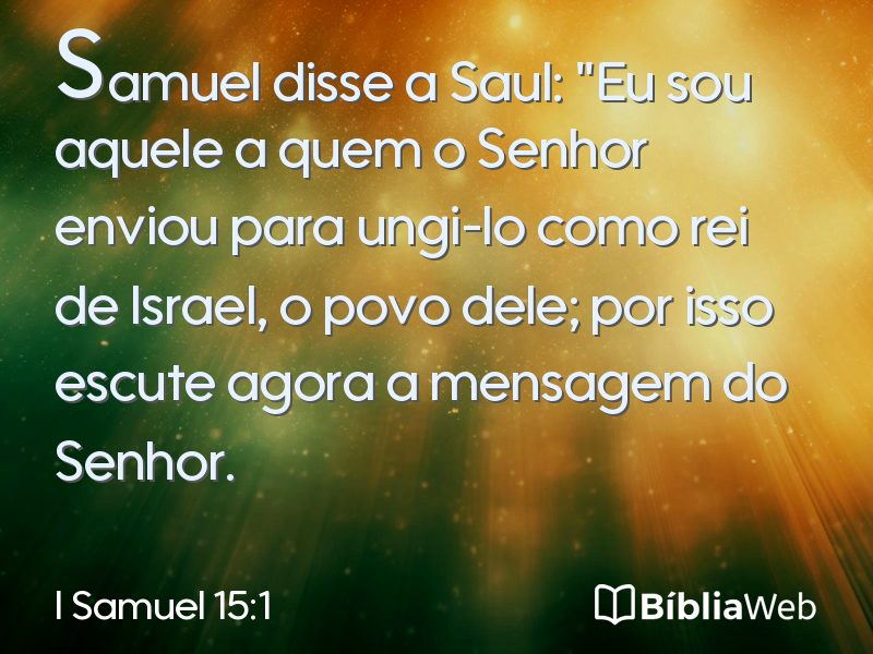 I Samuel 15:1 em imagem para compartilhar