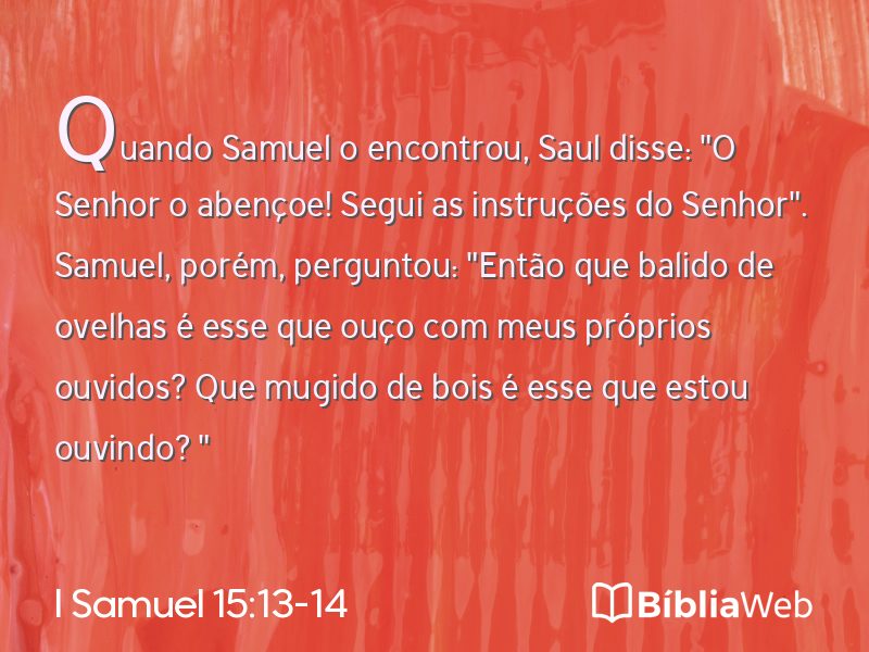 I Samuel 15:13-14 em imagem para compartilhar
