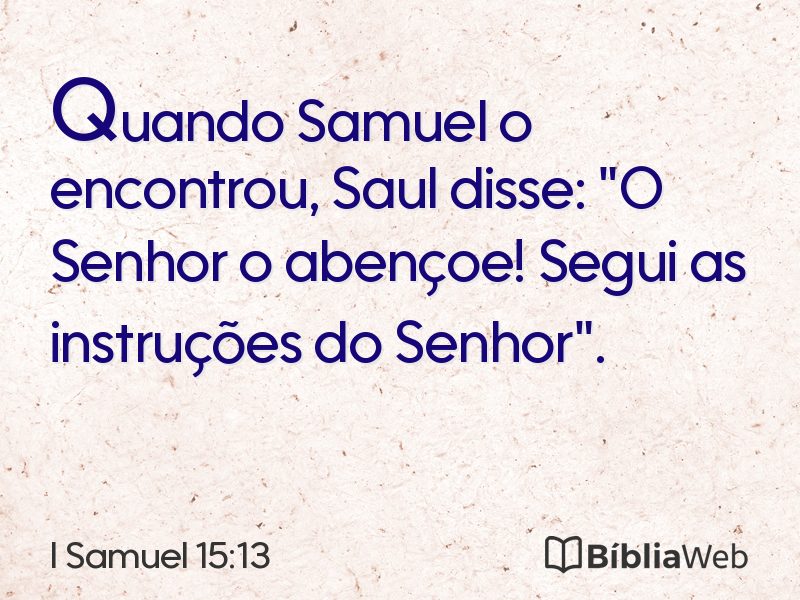 I Samuel 15:13 em imagem para compartilhar