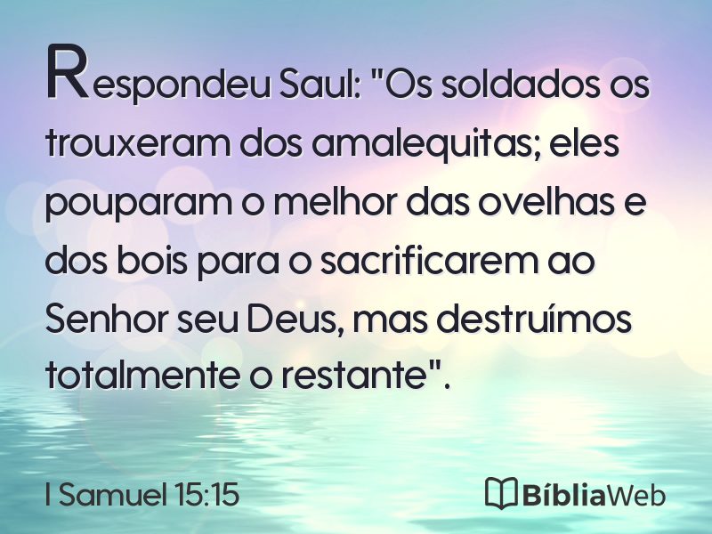 I Samuel 15:15 em imagem para compartilhar