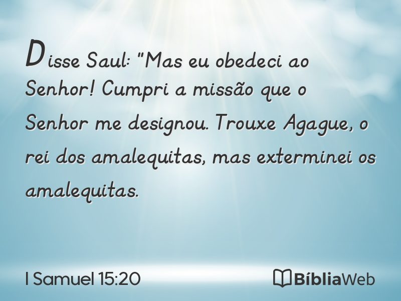 I Samuel 15:20 em imagem para compartilhar