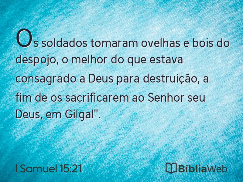 I Samuel 15:21 em imagem para compartilhar