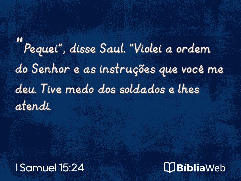 I Samuel 15:24 em imagem para compartilhar