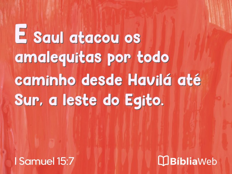 I Samuel 15:7 em imagem para compartilhar
