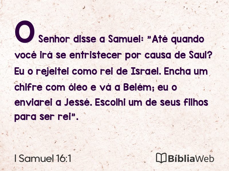 I Samuel 16:1 em imagem para compartilhar