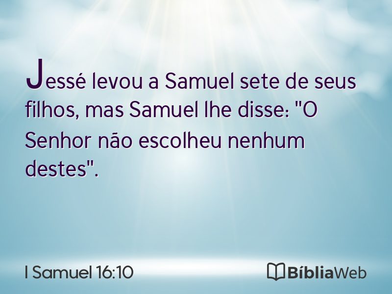 I Samuel 16:10 em imagem para compartilhar