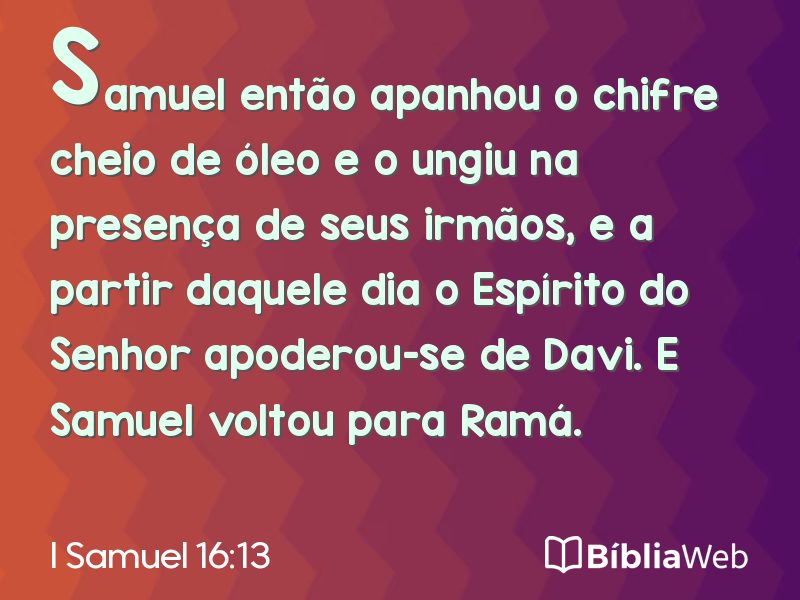 I Samuel 16:13 em imagem para compartilhar