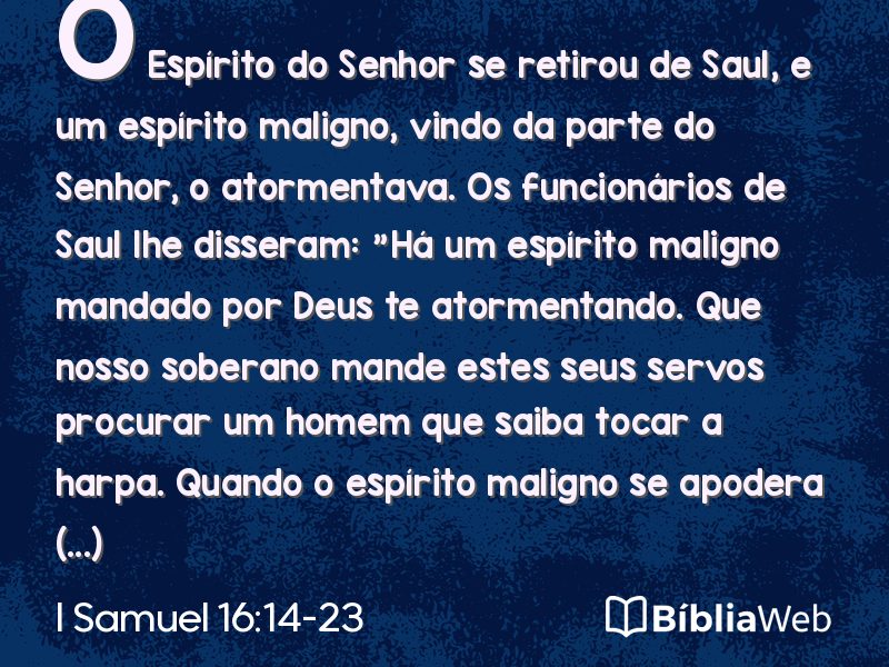I Samuel 16:14-23 em imagem para compartilhar