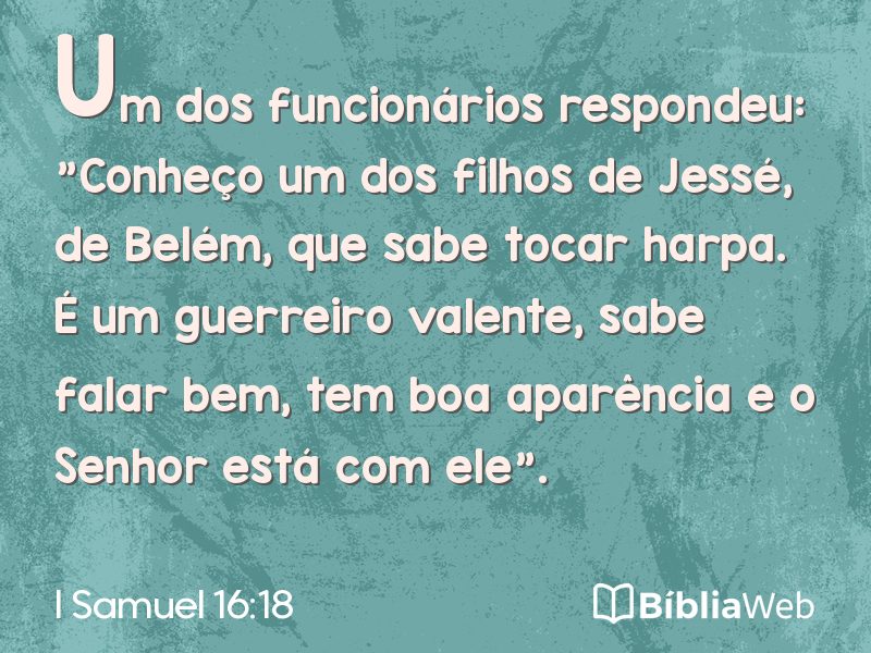 I Samuel 16:18 em imagem para compartilhar