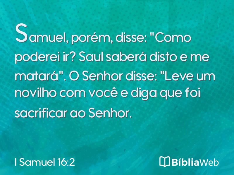 I Samuel 16:2 em imagem para compartilhar