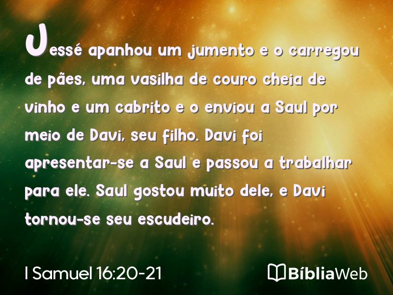I Samuel 16:20-21 em imagem para compartilhar