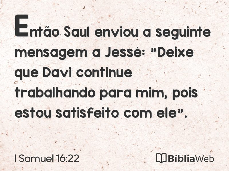 I Samuel 16:22 em imagem para compartilhar