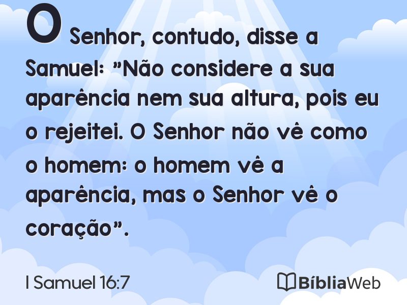 I Samuel 16:7 em imagem para compartilhar