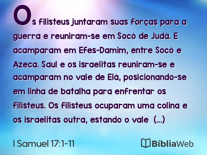 I Samuel 17:1-11 em imagem para compartilhar