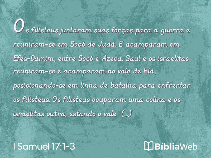 I Samuel 17:1-3 em imagem para compartilhar