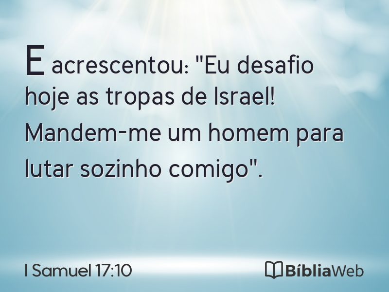I Samuel 17:10 em imagem para compartilhar