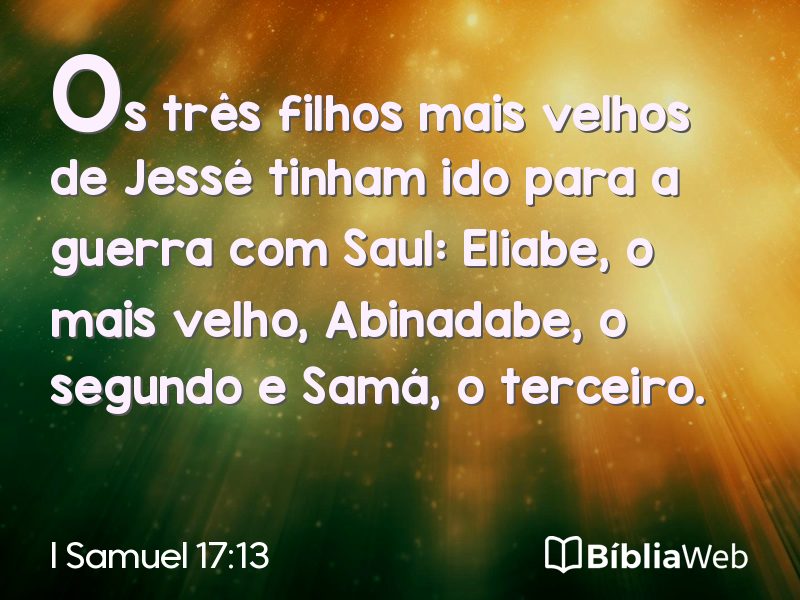I Samuel 17:13 em imagem para compartilhar